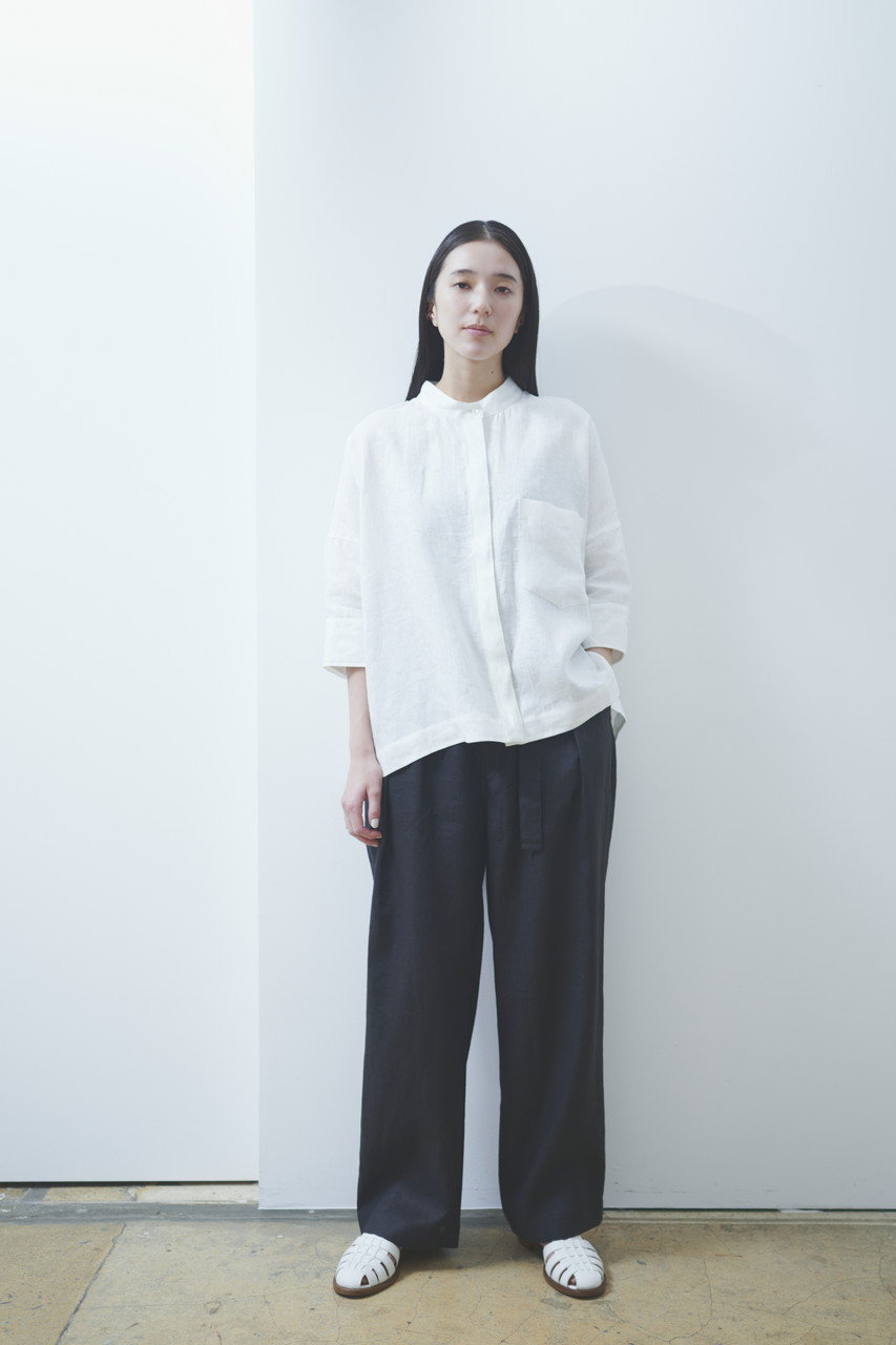 lelillレリル ピマソロシャツ ホワイト美品 lelill レリル【日本製】ハイテクワッフルワイドT