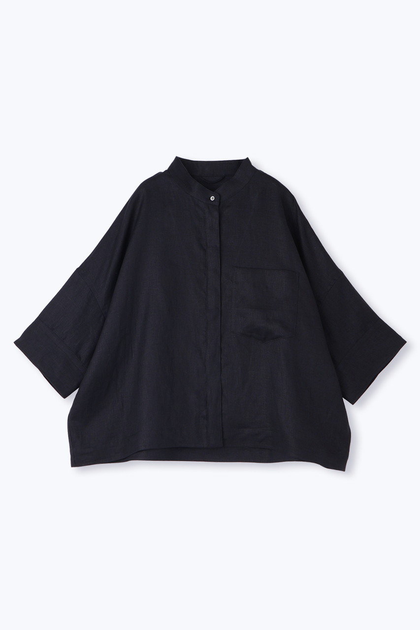 lelill リネンワイドシャツ (ネイビー, 38) レリル ELLE SHOP lelill リネンワイドシャツ (ネイビー, 38) レリル ELLE SHOP