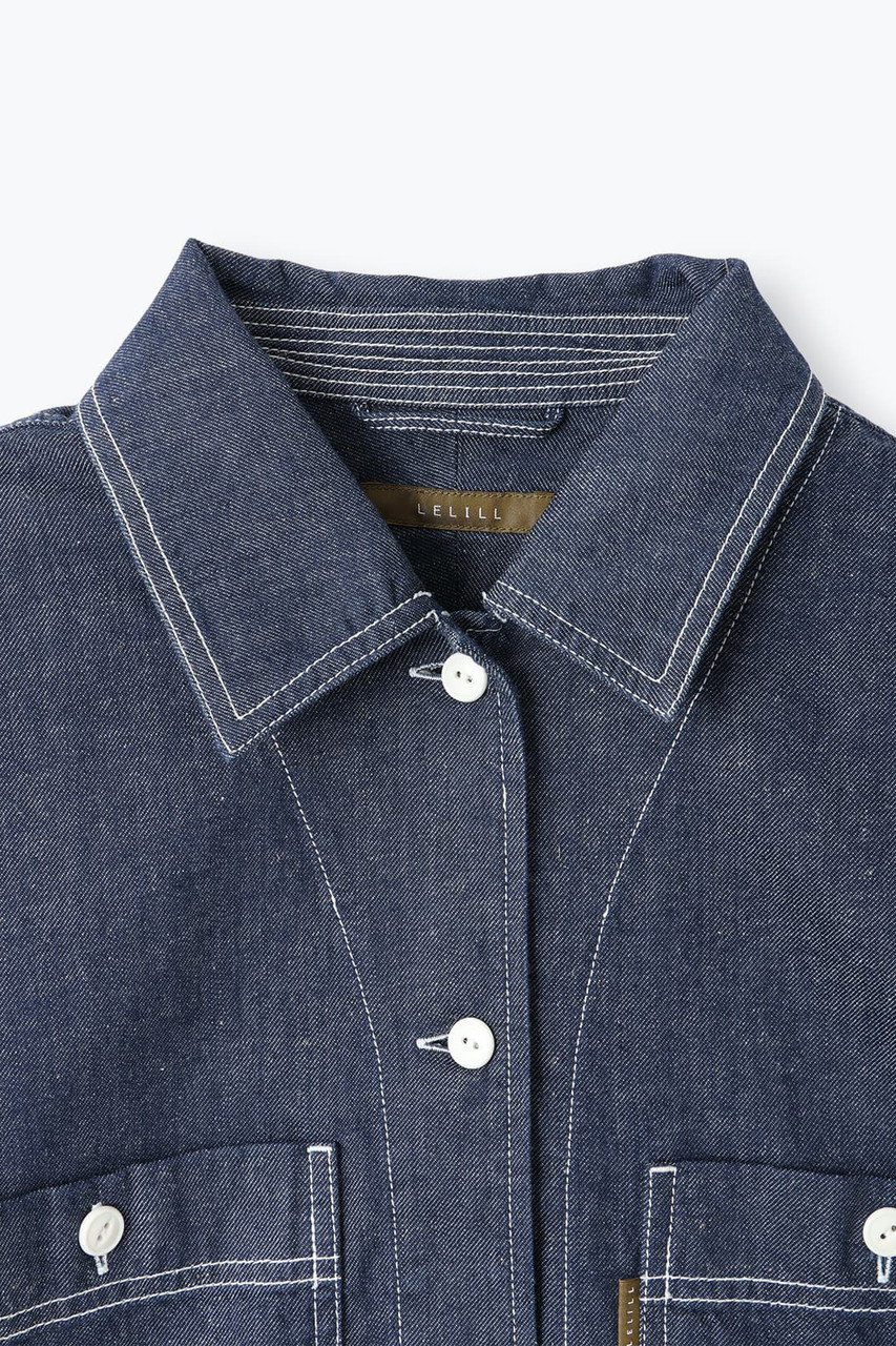 lelill◆25SS/CLデニムオープンシャツ/38/コットン/IVO/32530811 lelill(レリル)｜CLデニムオープンシャツ/インディゴ の通販