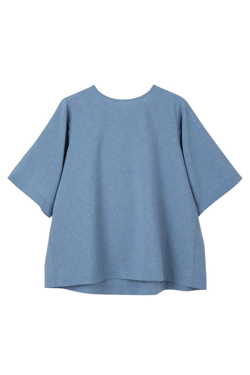 lelill 【日本製】THE BASIC H/S BLOUSE (ブルー, 38) レリル ELLE SHOP lelill 【日本製】THE BASIC H/S BLOUSE (ブルー, 38) レリル ELLE SHOP