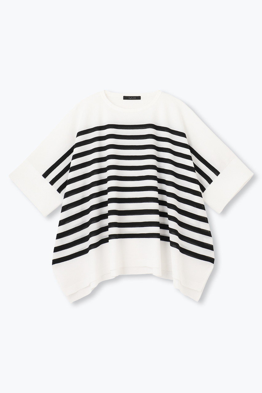 レリル/lelillのハイテクケープニット（ボーダー）(ホワイト×ブラックライン/12563712)