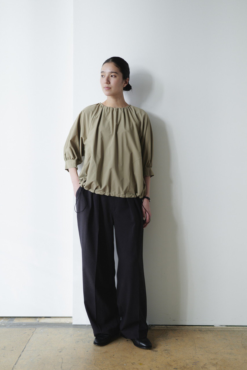 lelill◆25SS/アジャスタブルフレアブラウス/38/ナイロン/BRW/12530121 lelill(レリル)｜アジャスタブルフレアブラウス/ベージュ の通販