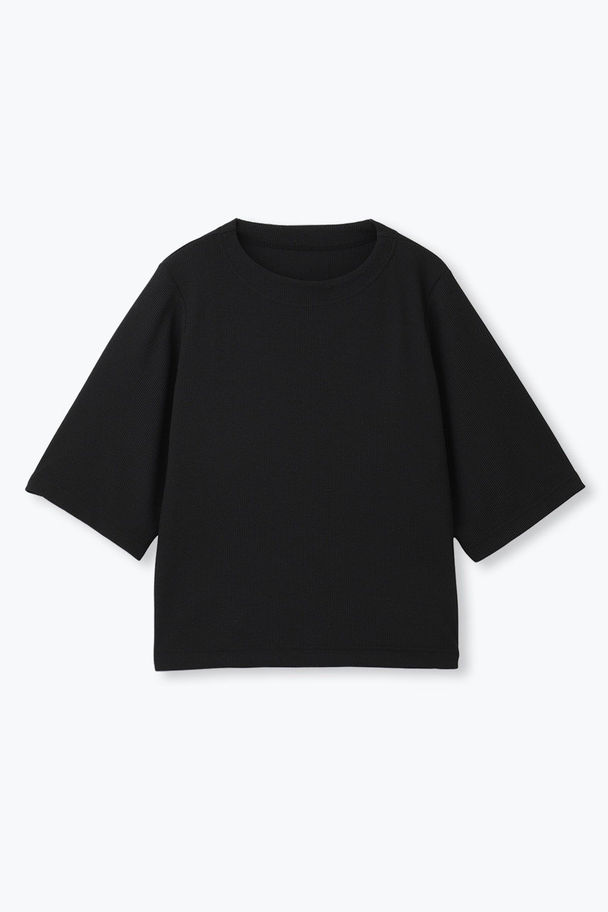 lelill 【日本製】ハイテクワッフルオーバーサイズT (ブラック, 38) レリル ELLE SHOP lelill 【日本製】ハイテクワッフルオーバーサイズT (ブラック, 38) レリル ELLE SHOP