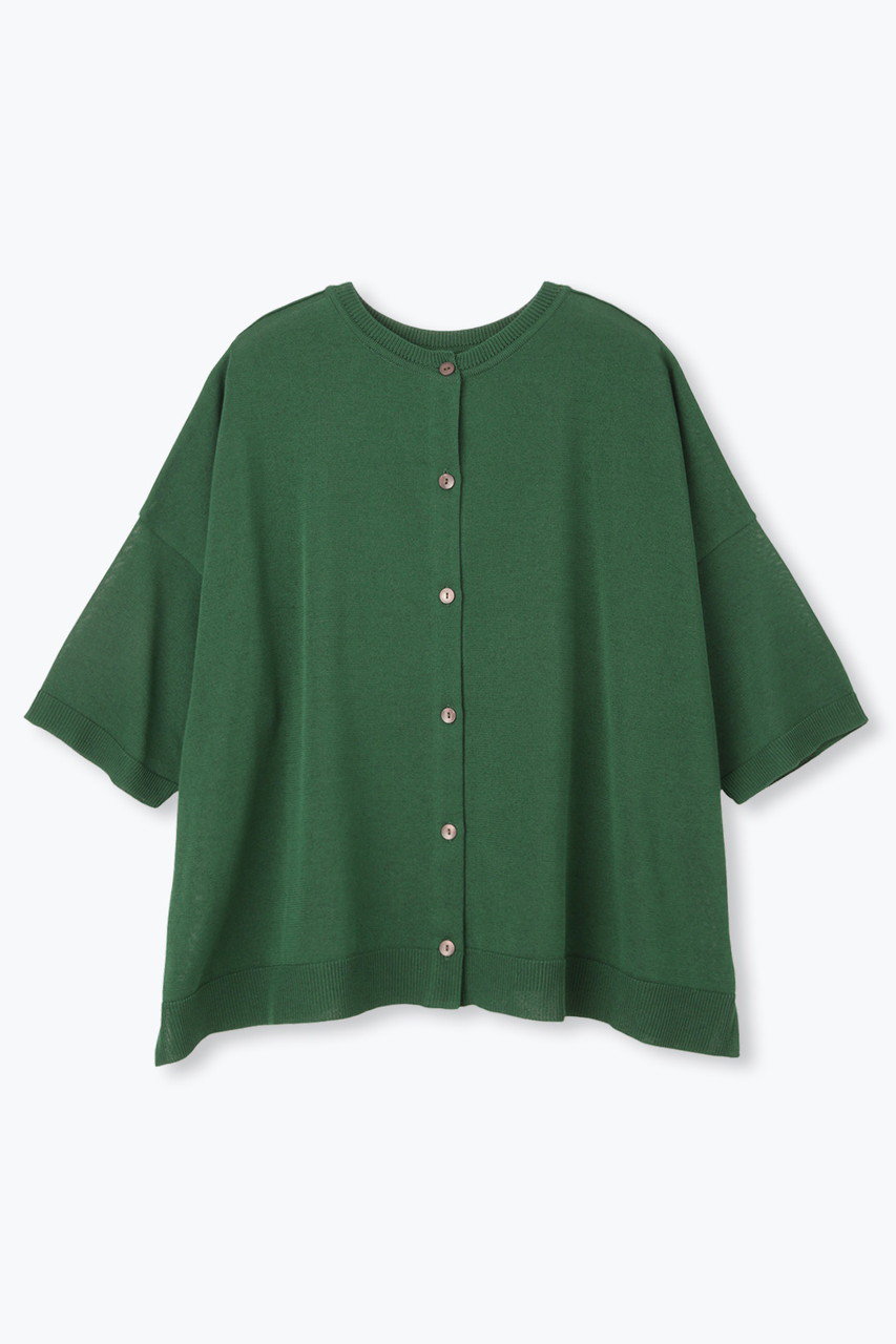 lelill ワイドボーダーカーデ6分袖 (グリーン, 38) レリル ELLE SHOP lelill ワイドボーダーカーデ6分袖 (グリーン, 38) レリル ELLE SHOP