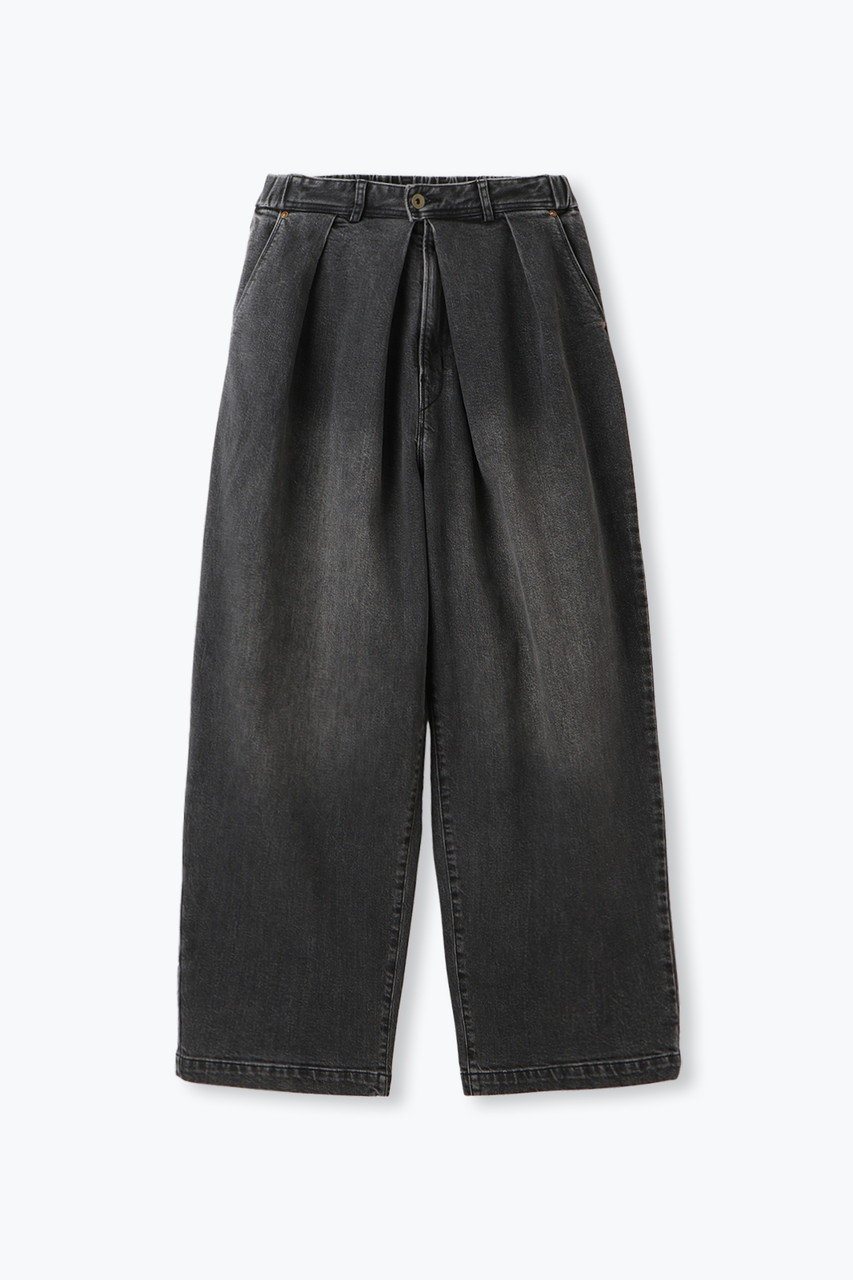 lelill タックワイド ジーンズ / デニム (ブラック, 26) レリル ELLE SHOP lelill タックワイド ジーンズ / デニム (ブラック, 26) レリル ELLE SHOP