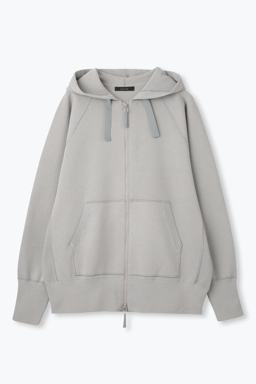 lelill ハイテクニット フーディ / パーカー (グレー, 38) レリル ELLE SHOP