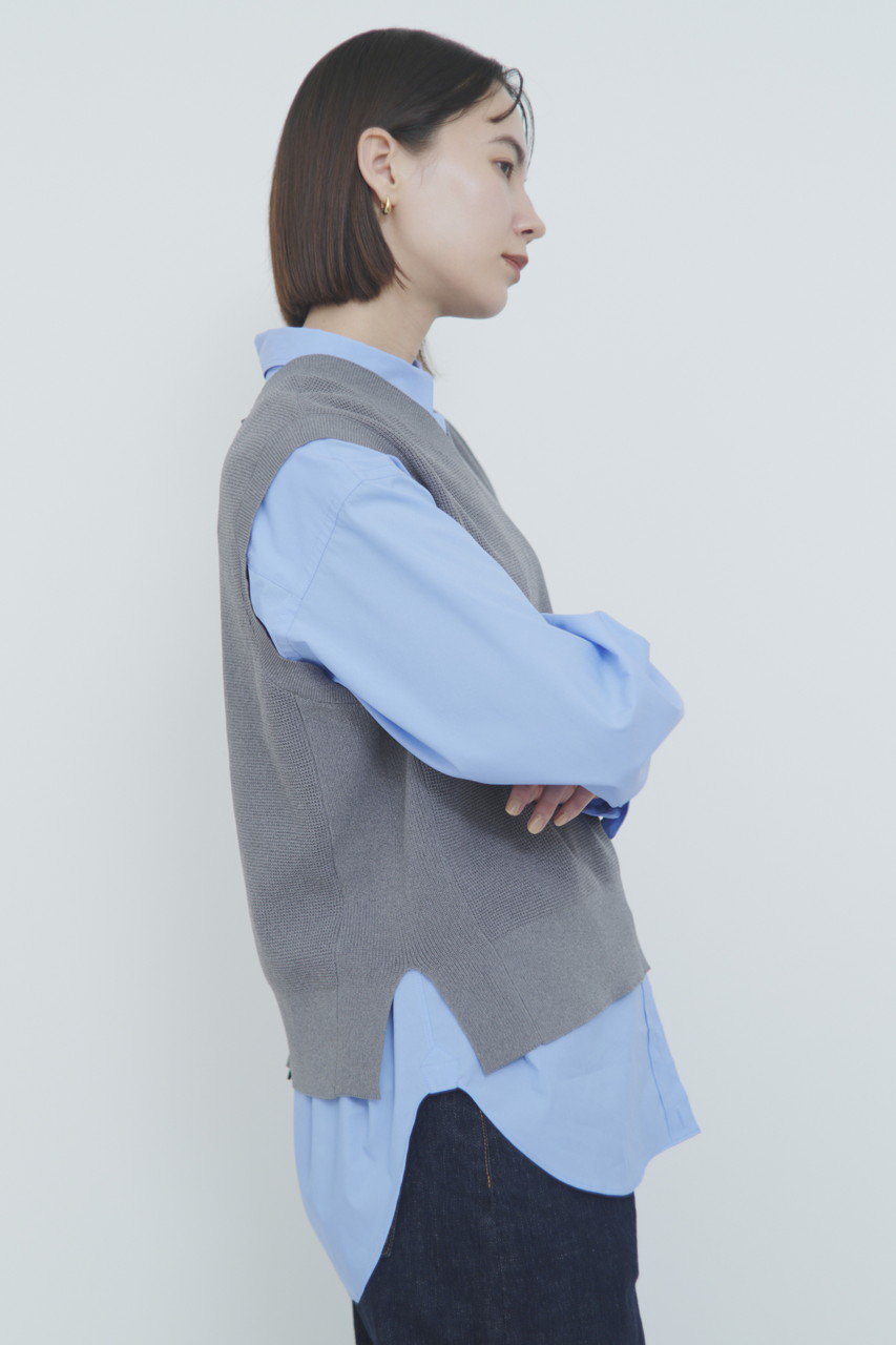 lelill(レリル)｜ハイテクワッフル2WAY ジレ/ブラウン の通販