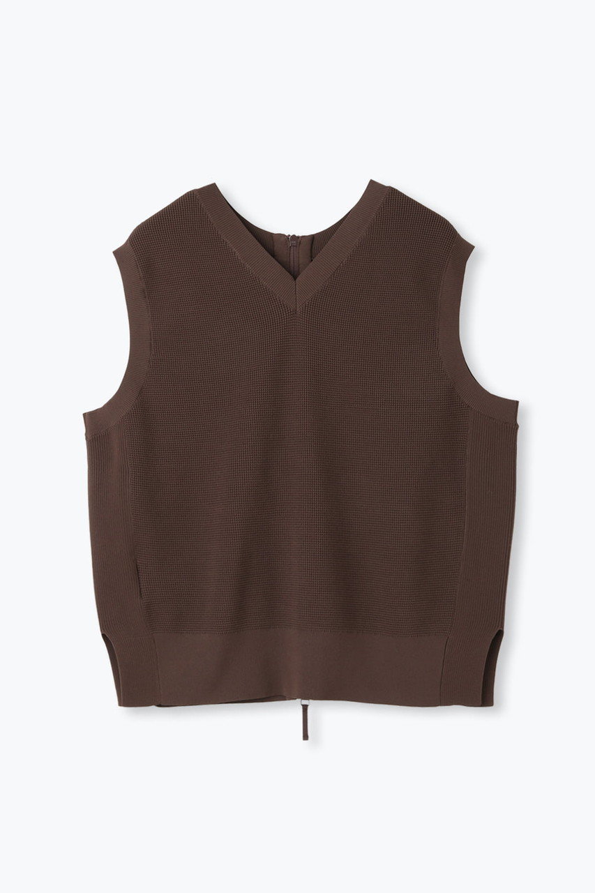 lelill(レリル)｜ハイテクワッフル2WAY ジレ/ブラウン の通販