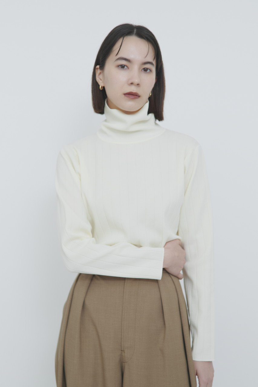 lelill(レリル)｜ハイテクワイドリブニット/エクリュ の通販｜ELLESHOP