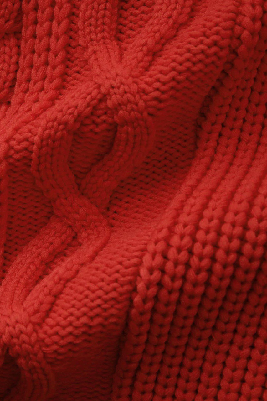 lelill(レリル)｜ハイテク アランニット/レッド の通販｜ELLESHOP