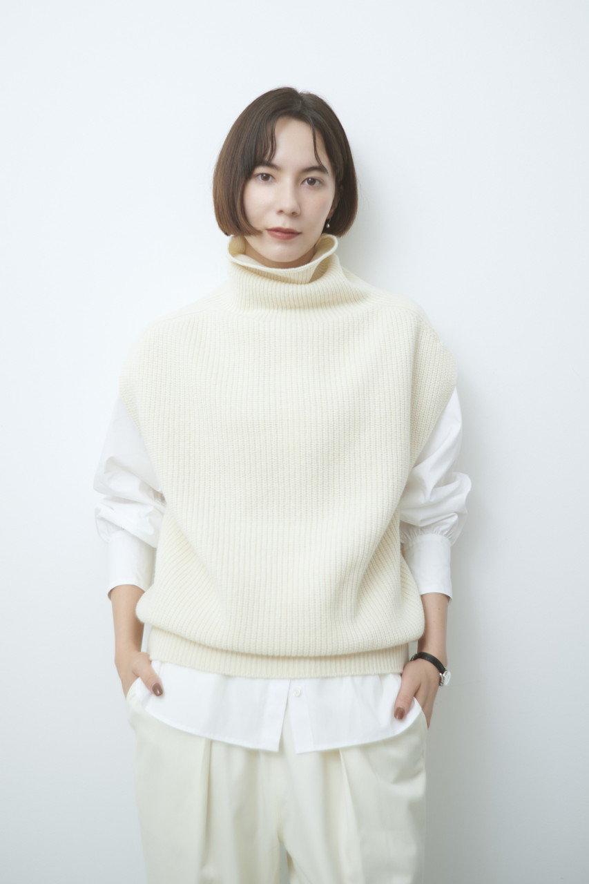 lelill(レリル)｜ホールガーメント ラムタートルニット/オフホワイト