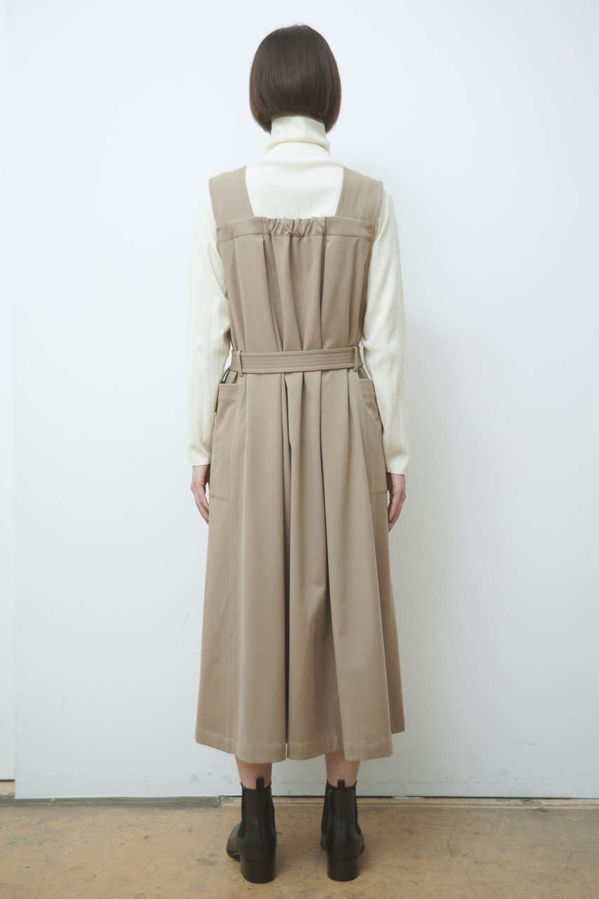 lelill(レリル)｜2WAY Aラインベルテッドワンピース/オフホワイト の