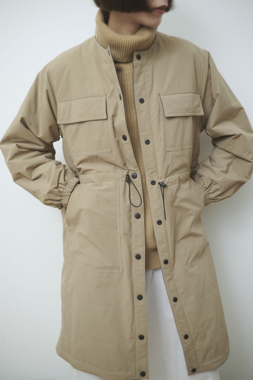 lelill(レリル)｜ユーティリティー2WAYコート/ネイビー×ベージュ の