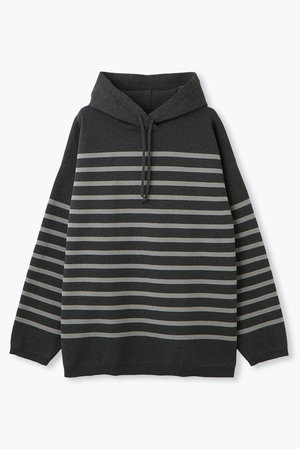 レリル/lelillのハイテクニット/ボーダーフーディ