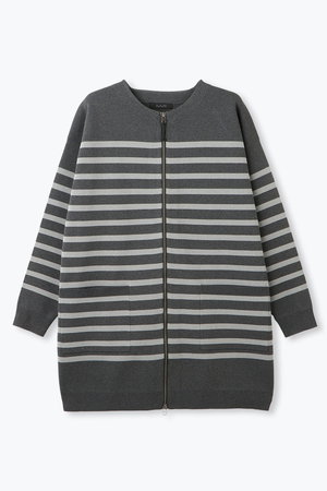 レリル/lelillのハイテクニット/ボーダーZIPコート(110300/110303)