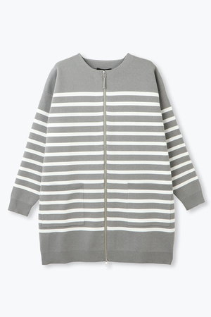 レリル/lelillのハイテクニット/ボーダーZIPコート(110300/110303)