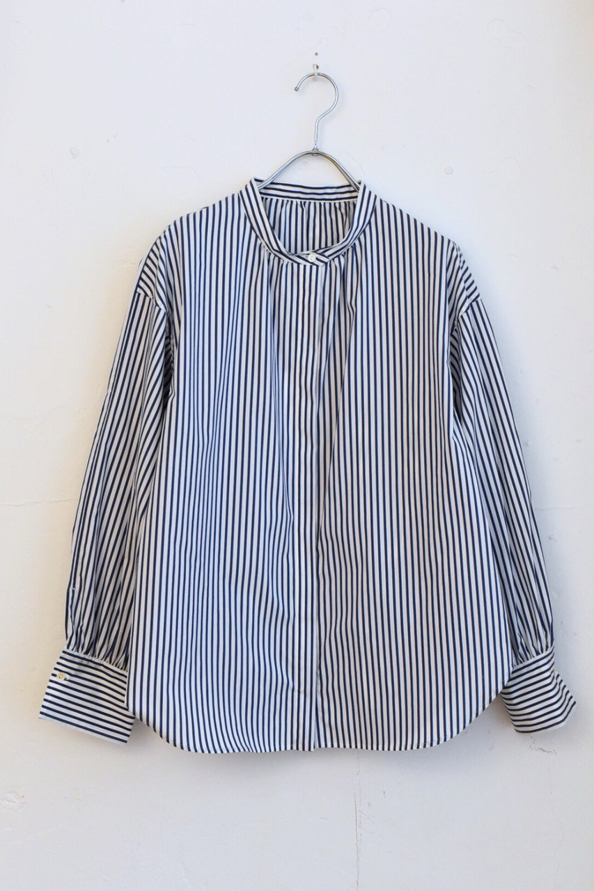 レリル/lelillの「ピマソロ」スプリッドブラウス(ブルーストライプ/17611231)