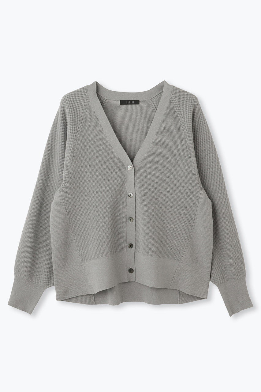 ハイテクAラインワッフルカーディガン