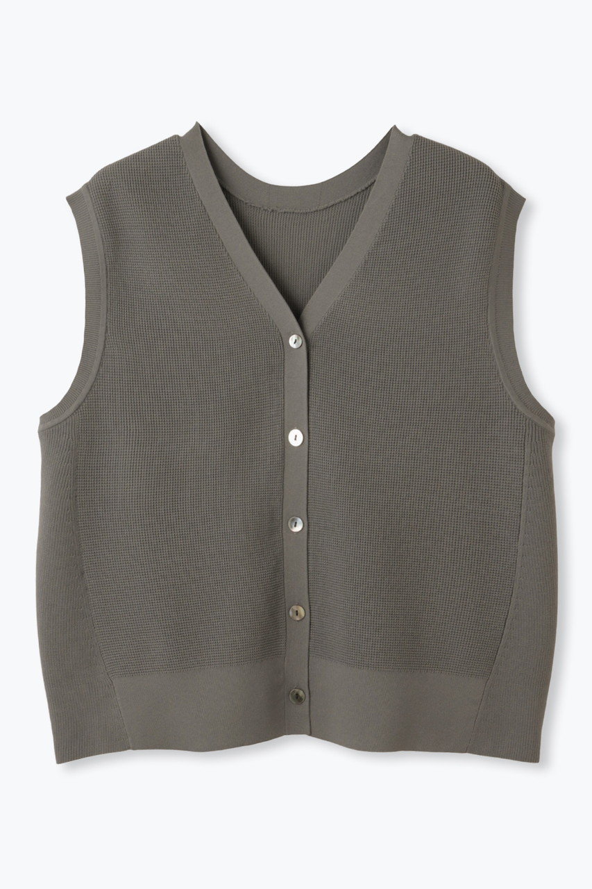 レリル/lelillのハイテク2WAYワッフルジレ(チャコールグレー/11610213)