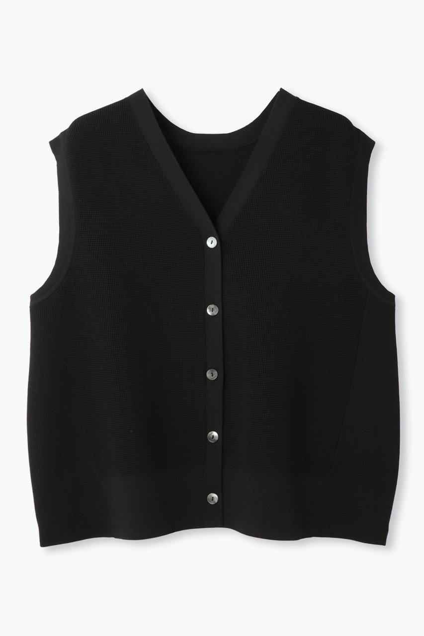 レリル/lelillのハイテク2WAYワッフルジレ(ブラック/11610213)