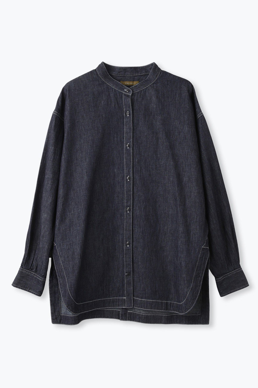 レリル/lelillのバックオープン ワークオーバーシャツ(インディゴ/13612021)