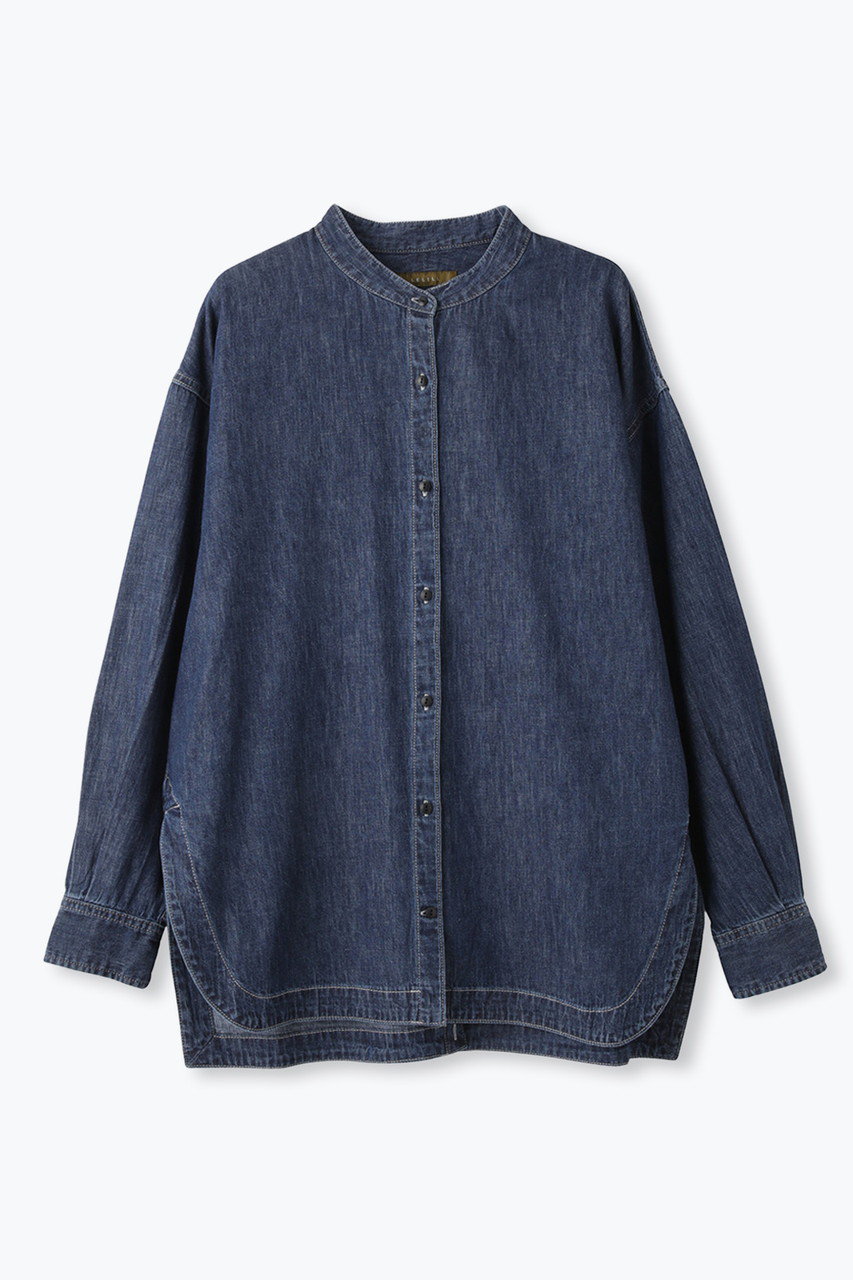 レリル/lelillのバックオープン ワークオーバーシャツ(ブルー/13612021)