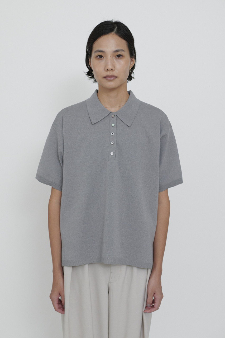 lelill(レリル)｜ハイテク ニットポロシャツ/グレー の通販｜ELLESHOP
