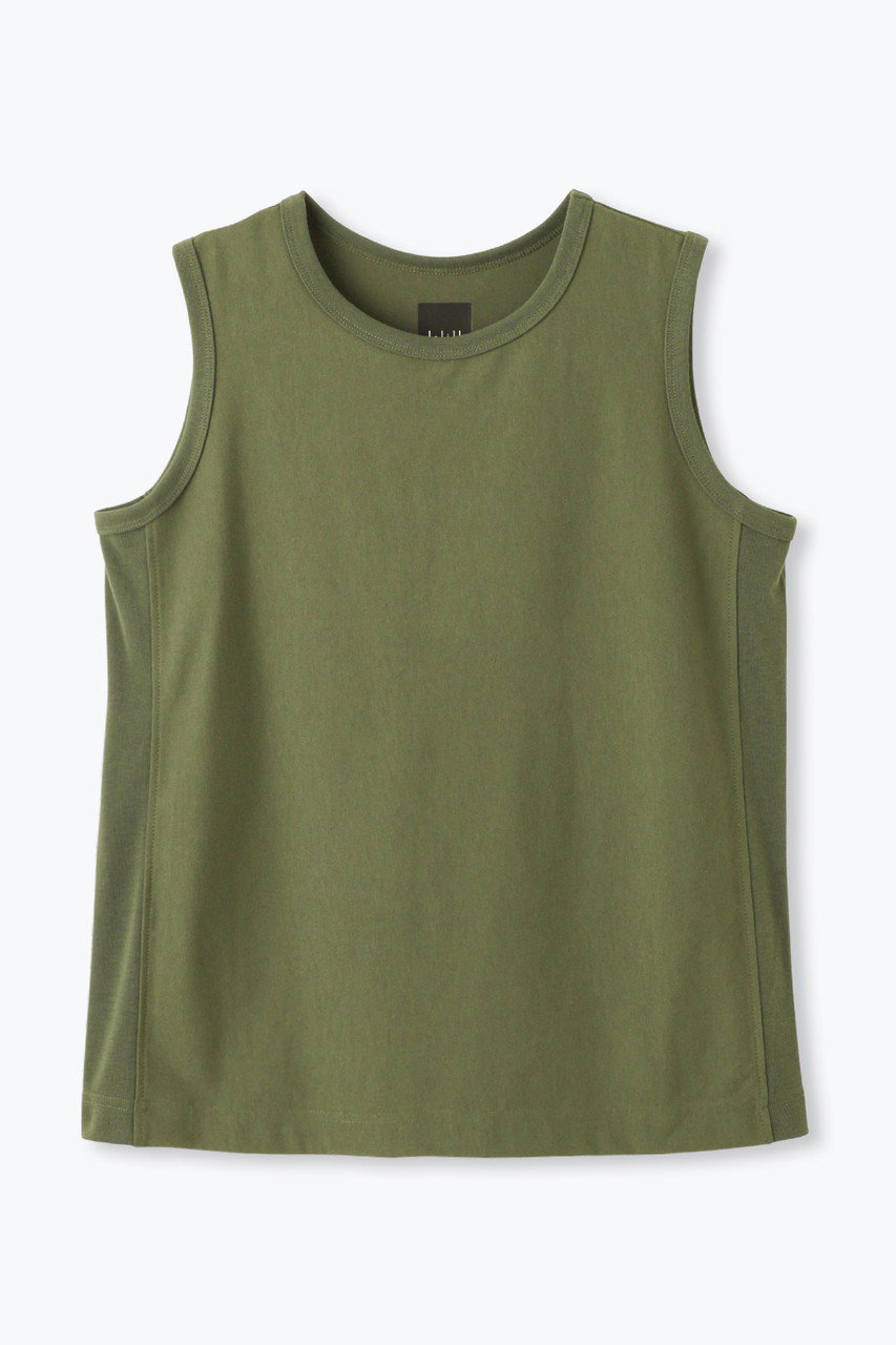 レリル/lelillのTHE HIGHTECH BASIC SLEEVELESS TShirt / ベーシックスリーブレス Tシャツ(グリーン/11630542)