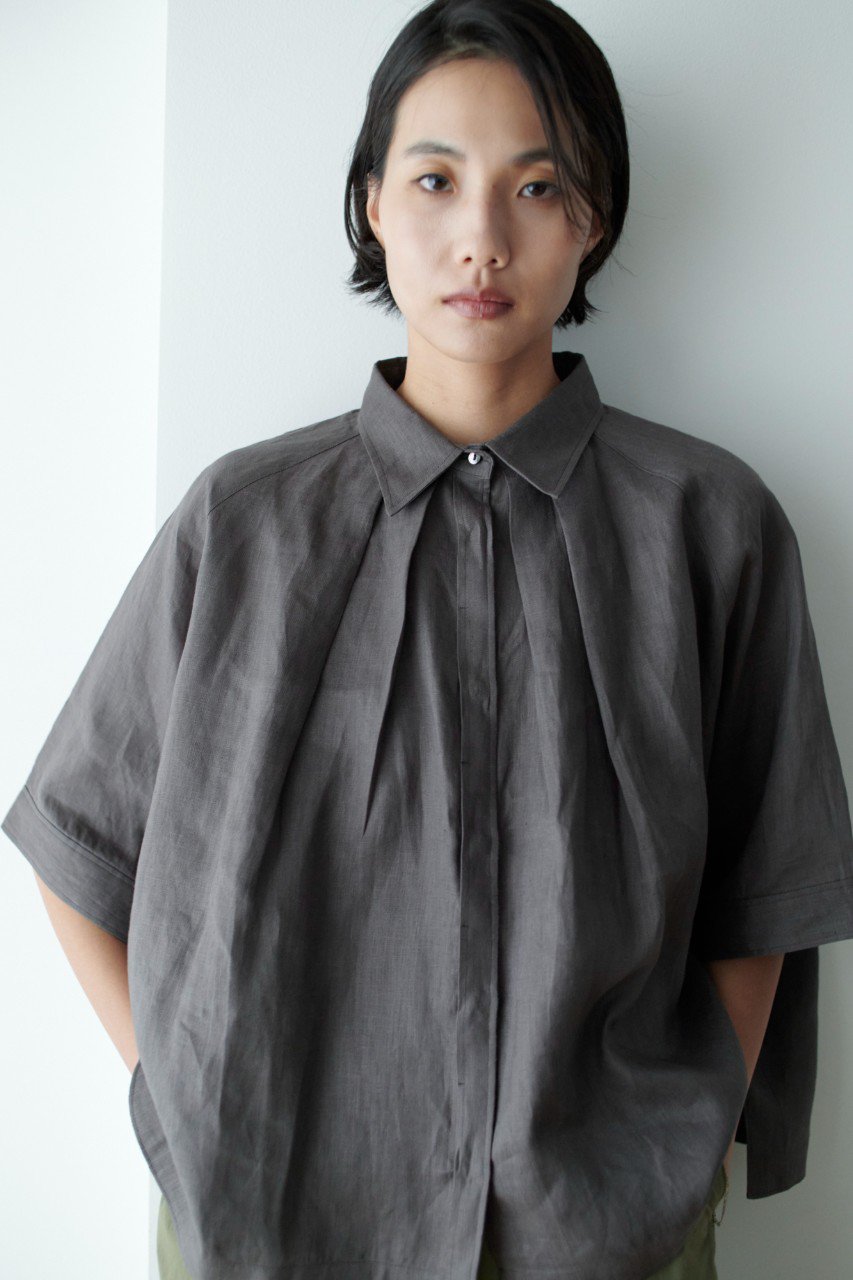 lelill(レリル)｜リネンタックワイドシャツ/サンド の通販｜ELLESHOP 