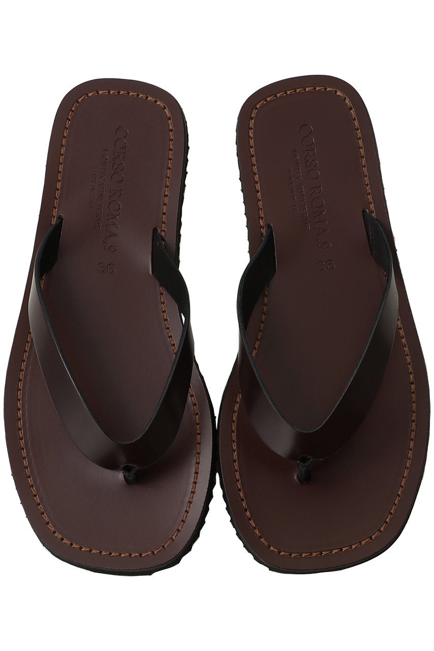 コルソローマ ノーヴェ/CORSO ROMA 9のレザートングサンダル(ボルドー/450)