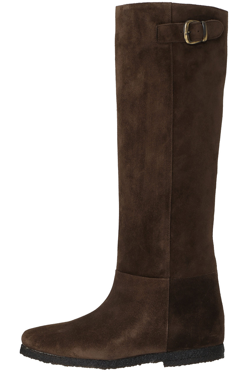 CORSO ROMA 9 ベルト付きインヒールロングブーツ (ブラウンスエード, 35(22)) コルソローマ ノーヴェ ELLE SHOP