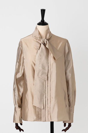 オーヴィル/EAUVIREのシルク混タフタボウブラウス(110400/110403)