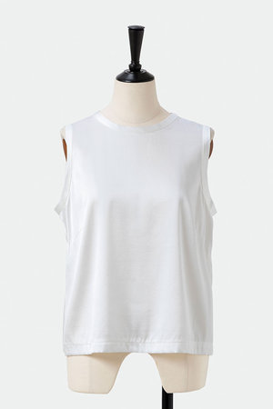 オーヴィル/EAUVIREのウォッシャブルシルクノースリーブブラウス(110400/110401)