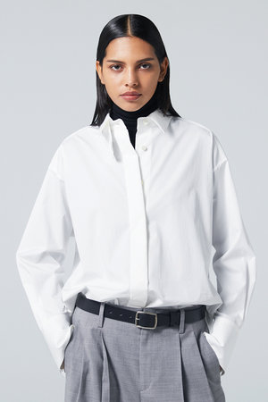 オーヴィル/EAUVIREのスロートタブ付きシャツ(110400/110403)