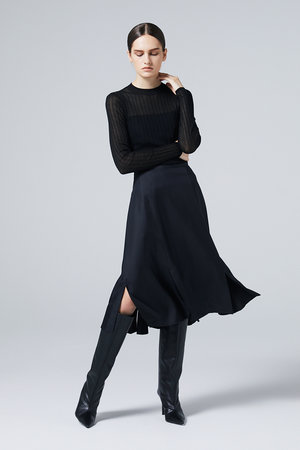 オーヴィル/EAUVIREのマルチベンツシルクスカート(110700/110702)