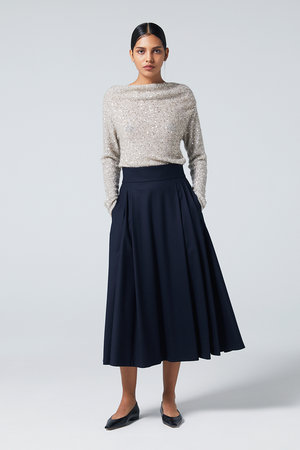 オーヴィル/EAUVIREのソフトプリーツロングスカート(110700/110703)