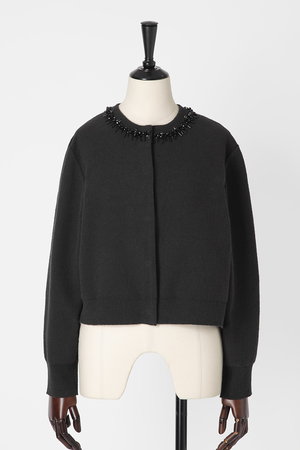 オーヴィル/EAUVIREのビジュー付きクルーネックカーディガン(110100/110104)