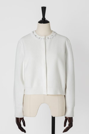 オーヴィル/EAUVIREのビジュー付きクルーネックカーディガン(110100/110104)