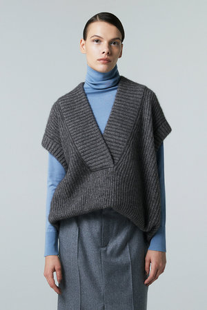 オーヴィル/EAUVIREのヤクウールVネックベスト(110300/110301)