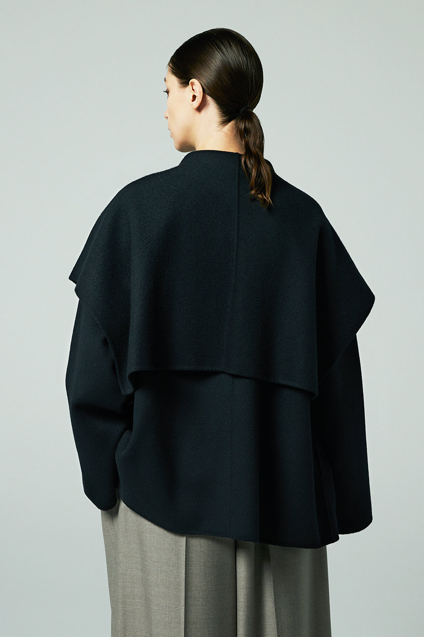EAUVIRE(オーヴィル)｜ケープカラーコート/ブラック の通販｜ELLESHOP