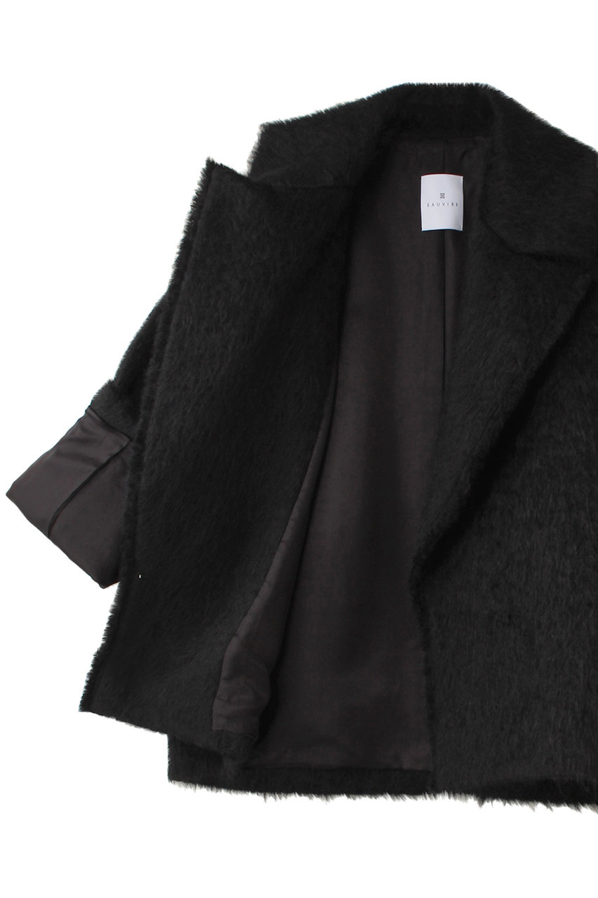 ルルウィルビー　キッドモヘヤシャギーコート　M ブラック trim_ofalv_item35374904a33e11e
