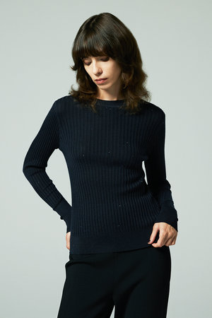 オーヴィル/EAUVIREのモックネックリブプルオーバー(110300/110301)