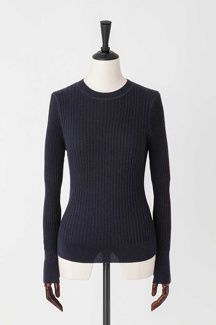 EAUVIRE モックネックリブプルオーバー (ネイビー, 038) オーヴィル ELLE SHOP EAUVIRE モックネックリブプルオーバー (ネイビー, 038) オーヴィル ELLE SHOP
