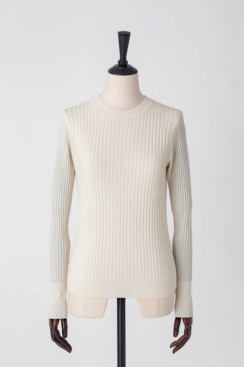 EAUVIRE モックネックリブプルオーバー (ホワイト, 038) オーヴィル ELLE SHOP EAUVIRE モックネックリブプルオーバー (ホワイト, 038) オーヴィル ELLE SHOP