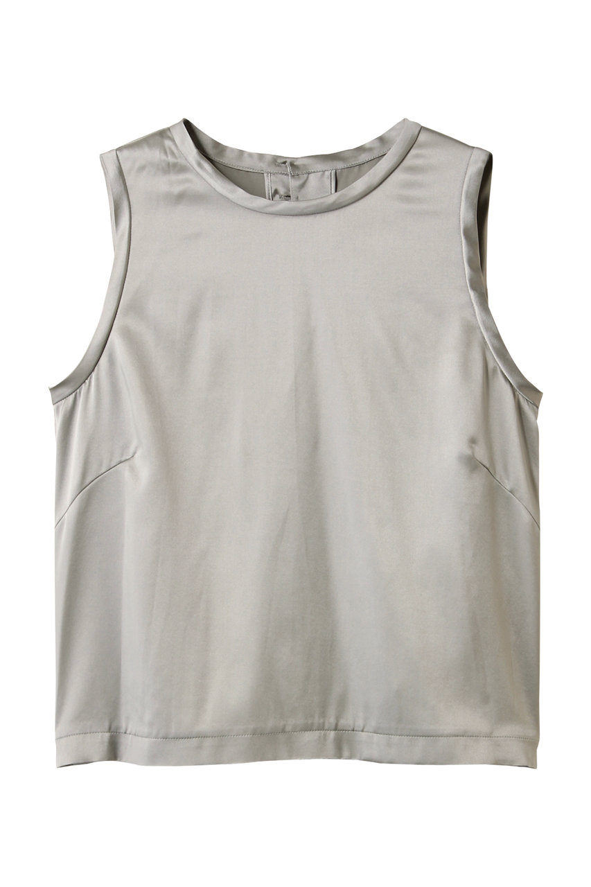 オーヴィル/EAUVIREのウォッシャブルシルクノースリーブブラウス(セージグリーン/FGBGA-24290)