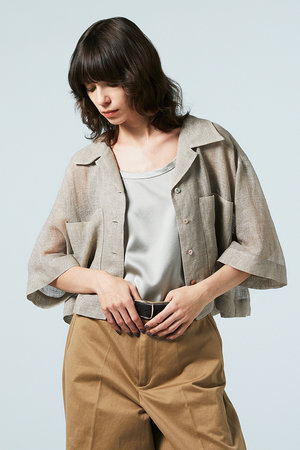 オーヴィル/EAUVIREのハーフスリーブクロップドシャツ