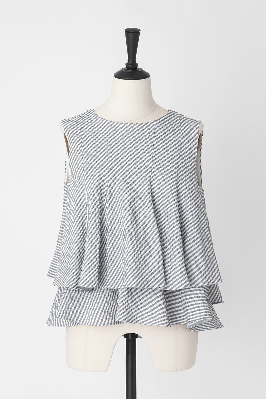 EAUVIRE クロップドフレアブラウス (ライトグレー, 38) オーヴィル ELLE SHOP EAUVIRE クロップドフレアブラウス (ライトグレー, 38) オーヴィル ELLE SHOP