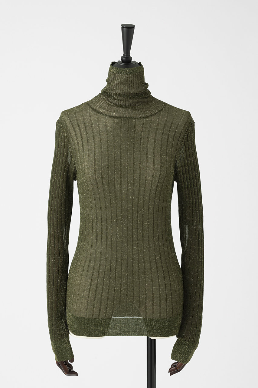 シアーラメタートルネックニットプルオーバー