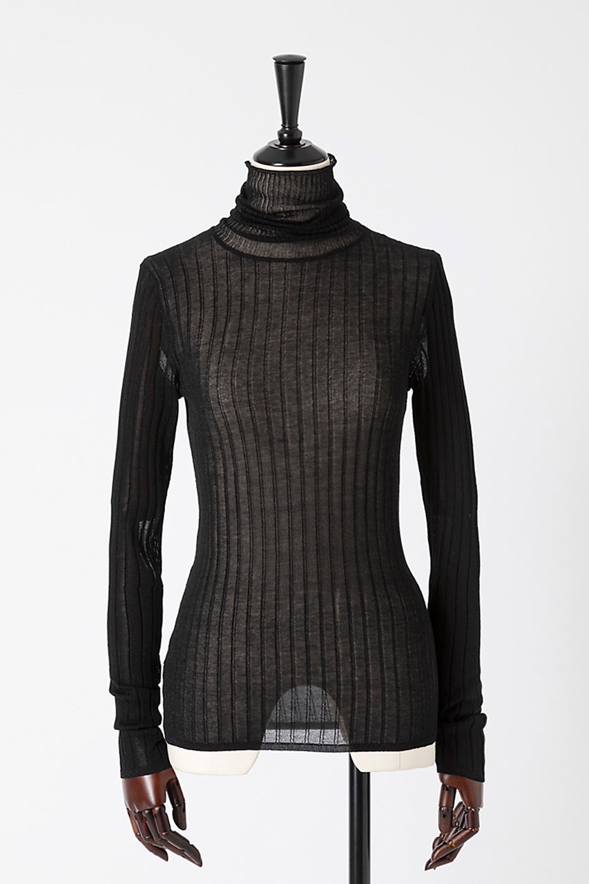 シアーラメタートルネックニットプルオーバー