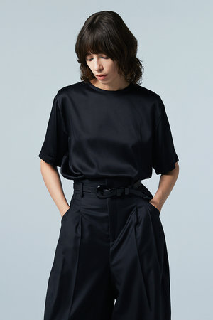 オーヴィル/EAUVIREのウォッシャブルシルクTブラウス(110100/110102)